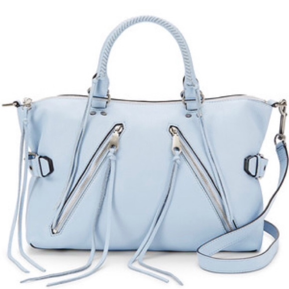 NWT Rebecca Minkoff Large Moto Satchel Tote - Soft Blue
